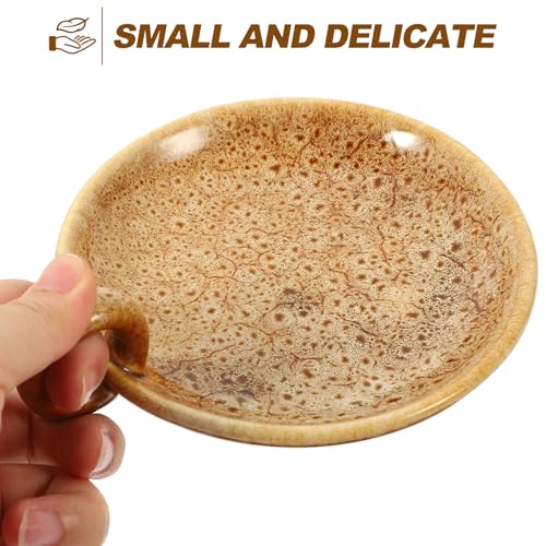 Ceramic Candle Plate Holder Decorative Candle Stand for Dining Table Spa Incense Cones Wedding Home Decor Khaki