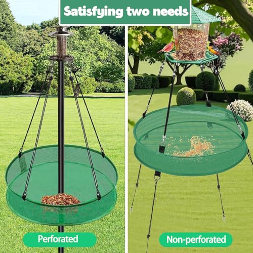 2Pcs Bird Seed Catcher Tray for Hanging Bird Feeder Platform, 20'' Birdseed Hoop for Hummingbird Feeders Bee Feeder, Outdoor Feeder Accessory(Upgraded Against Strong Winds) - color: 2PCS
