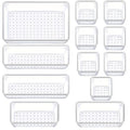 Manalete Drawer Organizers Set of 12, 4 Sizes Clear Plastic Drawer Organizers and Storage Bins for Kitchen, Bathroom, Office, Dresser Desk Drawer Organizer Tray for Jewelry, Makeup, Junk, Gadgets
