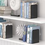 VFINE Metal Bookends 2 Pairs, Black Book Ends, Bookends for Shelves, Book Stopper for Heavy Books, Book Dividers for Home Office School Supplies - color: Black 2 Pairs Bookends