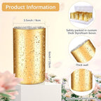 Sunnyray 12 Pcs Gold Cylinder Vases for Centerpieces, 6 Inch Speckled Flower Vase Wedding Decorations, Mercury Glass Votive Candle Holders, Decorative Gold Wedding Centerpieces for Tables