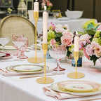 Matte Gold Candle Holders Bulk Painted Gold Metal Candlesticks Fit 0.8 Inch Taper Candles Decorative Metal Candelabra for Wedding Home Holiday Anniversary Party Dinning Table Decors (Set of 48) - size: 48 pcs