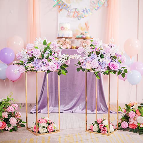 Gold Flower Stand for Table: 23.6” Tall Centerpiece Stand for Wedding Table Reception Floral Center Pieces with Home Decoration Party Event 10 PCS - size: 23.6 INCH-10PCS