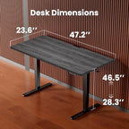 ErGear Height Adjustable Electric Standing Desk, 48 x 24 Inches Sit Stand up Desk, Memory Computer Home Office Desk, Grey - color: Grey, size: 47.2 X 23.6 Inches