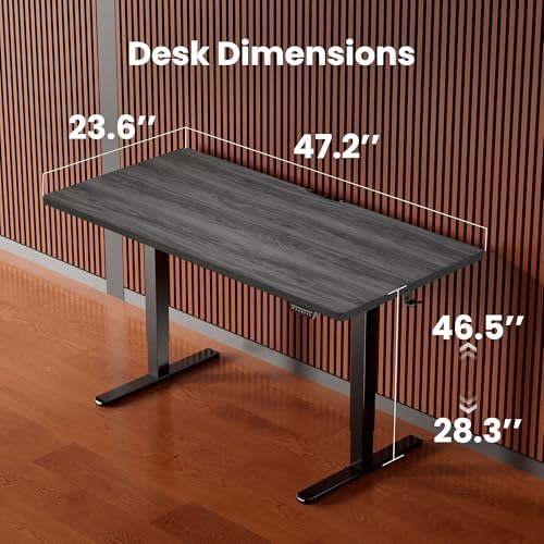 ErGear Height Adjustable Electric Standing Desk, 48 x 24 Inches Sit Stand up Desk, Memory Computer Home Office Desk, Grey - color: Grey, size: 47.2 X 23.6 Inches