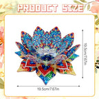 DIY Diamond Art Painting Candlestick Holders Mandala Flower Shape Desk Candle Tray Tabletop Ornaments for Wedding Festival and Party Home Table Centerpiece-Flower04 - color: Flower04