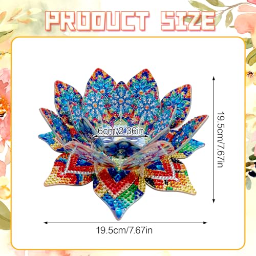 DIY Diamond Art Painting Candlestick Holders Mandala Flower Shape Desk Candle Tray Tabletop Ornaments for Wedding Festival and Party Home Table Centerpiece-Flower04 - color: Flower04