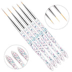 Nail Dotting Tools Kit - 10 Pcs, 5 Double-end Tools, 5 Nail Liner Brushes - color: c-10pcs