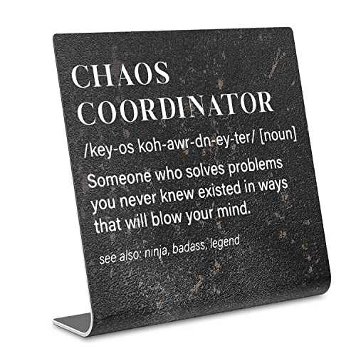 Chaos Coordinator Sign, Funny Office Desk Decor for Women, Men, Coworker, Mom, Friends, Boss, Lady, Decoration On Shelf Table Desk for Living Room Home Office dksg7 - style: CHAOS COORDINATOR