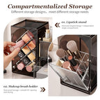 INVSSENE Stackable Makeup Organizer Countertop, Storage Perfume Skincare Cosmetic Lipstick Face Mask Makeup Brush Palettes, Ideal for Vanity Bathroom Counter - color: 3515 Coffee+Clear