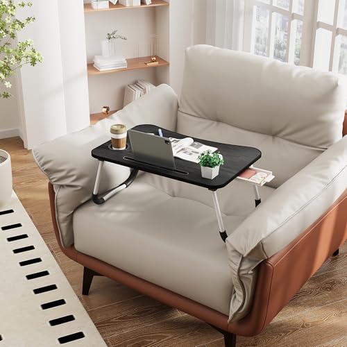 Lap Desk Bed Trays for Eating and Laptops Breakfast in Bed Tray for Sofa/Couch/Study/Reading/Writing with Cup Holder/Drawer On Low Sitting Floor Large Portable Foldable (Black) - color: Black