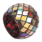 Mosaic Glass Tea Light Holder Scented Candle Holder Romantic Red for Home