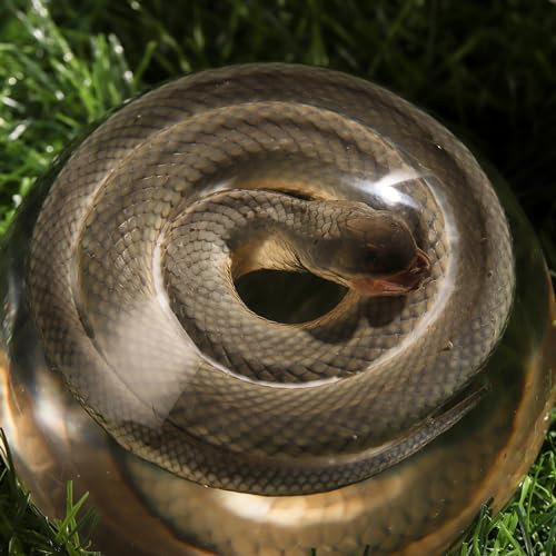 Taxidermy Snake, Real Snakes Specimens Animal Specimen in Resin for Science Classroom Science Education, Great Gift for Fans of Taxidermy, Animal Skull, Oddities, Biology (Round 3.5 inch) - color: Snake