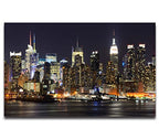 Manhattan Night View Wall Mural, 182" x 122" (8 Panels, Non-Self-Adhesive, Silk Material, Urban Theme) - color: Murals-03, size: 182" x 122"