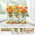 5D Tabletop Diamond Art Kit for Adults, DIY Diamond Art Painting Kit Stand Up Special Shaped Crystal Desktop Ornament, Box Package - Flowers in Bottle - color: Flowers in Bottle