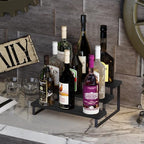 YINMIT Wooden Display Riser Stand, Tiered Perfume and Cologne Organizer Stand, 3 Tier Spice Rack Organizer, Rustic Display Shelf for Candles (3 Tier,Black) - color: 3 Tier,Black