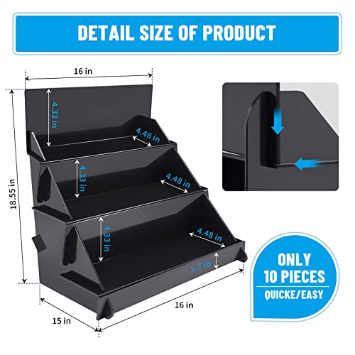 18.55"x16"x15" Portable Product Display Stand - Black Table for Craft Shows, Retail, Farmers Markets, Candy, Vendors - Repeatable Assembly/Disassembly Shelf - color: Black