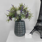 Hosley Set of 2 Grey Ceramic Vase 7.25" High. Ideal Gift for Floral Arrangements Home Weddings Party Spa Meditation Home Office - color: Gray