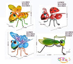 GIFTME 5 Metal Garden Sculptures Statues Yard Art Decoration,Set of 4 Garden Decor Perfect Hanging The Tree, Porch,Backyard or Patio Wall Decor - style: Garden Insect