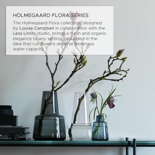 Holmegaard Flora Vase by Louise Campbell | Mouth-Blown Glass | Smoke | 4.7 Inch - color: Fumo, size: 9x9x13.2