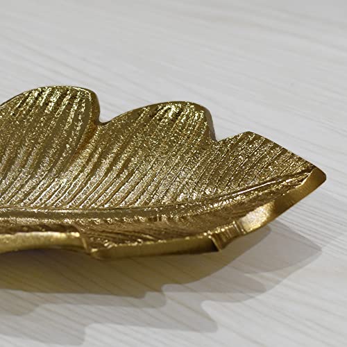 BBH Home's Handmade Gold Novelty Shaped Aluminium Tray 15.78 x 3.74 x 1.18 AMBBVK033AB2020 - color: Gold