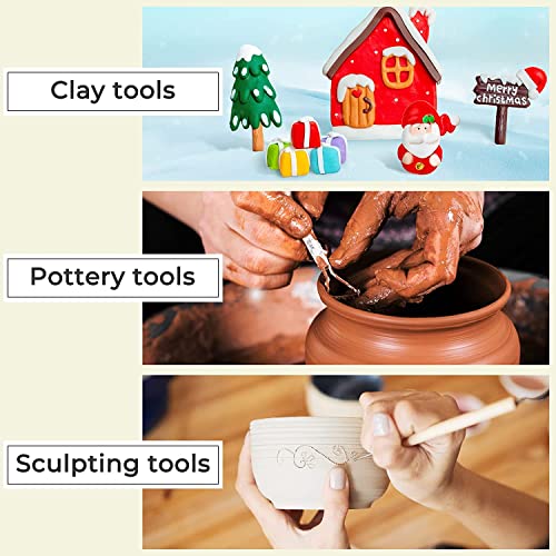Jetmore 12 Pack Clay Tools Kit, Pottery Tools & Sculpting Tools, Polymer Modeling Clay Cutters Sculpture Set for Carving, Ceramics, Molding, DIY - color: 12 Pack