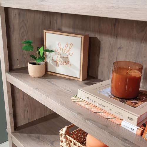 Sauder 5 Tier Book Shelf Wooden Bookcase Multipurpose Bookshelf for Home Office, Living Room, in Laurel Oak - color: Laurel Oak