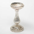 Richland Ribbed Unique Mercury Glass Pillar Candle Holder 8.5" - size: 8.5"