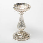 Richland Ribbed Unique Mercury Glass Pillar Candle Holder 8.5" - size: 8.5"