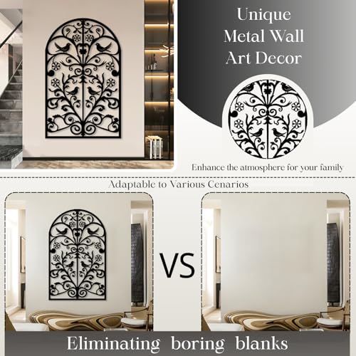 Maclou Arch Window Metal Wall Art, Metal Scroll Wall Decor, Rustic Farmhouse Wall Decor for Living Room, Bedroom, Bathroom, Outdoor, Entryway (White,48"x30" / 121x76cm) - color: White, size: 48"x30" / 121x76cm