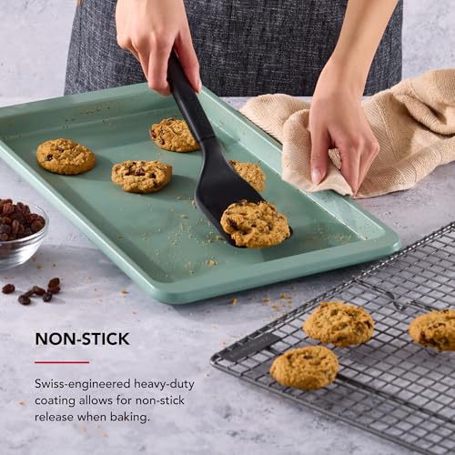 KitchenAid Nonstick Swiss Engineered Aluminized Steel Baking Sheet, Dishwasher Safe, 10 x 15 Inch, Cardamom - color: Cardamom, size: 10 x 15 Inch