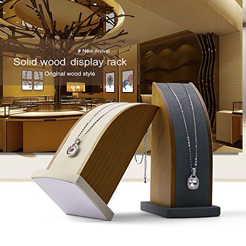 Oirlv 2Pcs/Set Solid Wood Long Chain Necklace Pendant Bracelet Stand retail stores/trade shows Showcase display Jewelry Holder Exquisite Decorative Props (Gray Curved) - color: Grey