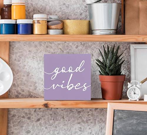 SRADMO Botanical Eucalyptus Leaves Wood Box Sign Desk Decor, Rustic Eucalyptus Leaves Wooden Block Box Sign Decoration For Home Office Shelf Table Decor (Purple) - color: light purple, size: 5″×5″