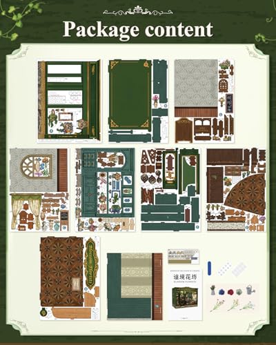 Cutefun Book Nook Kit - DIY Miniature Flower Shop Booknook Kits for Adults and Teens, 3D Wooden Puzzle Bookend Bookshelf with LED Light, Creative Crafts Gifts for Book Lovers (Blossom Florists) - style: Blossom Florists