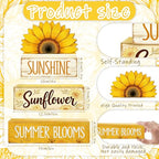 4 Pcs Sunflower Decor Faux Book Stack Blocks Farmhouse Tiered Tray Decor Summer Decorations for Home Kitchen Table Rustic Sunflower Kitchen Decor - style: Sunflower
