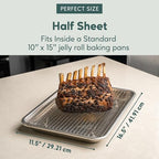 Ultra Cuisine Stainless Steel Baking Rack - 10x14.75 inch Jelly Roll Pan Wire - Oven Grill Sheet Pan - Oven Safe - Dishwasher Safe - Heavy Duty Wire Cooling Rack for Cooking Baking and Roasting - size: 10.0" x 14.75" 1-Pack