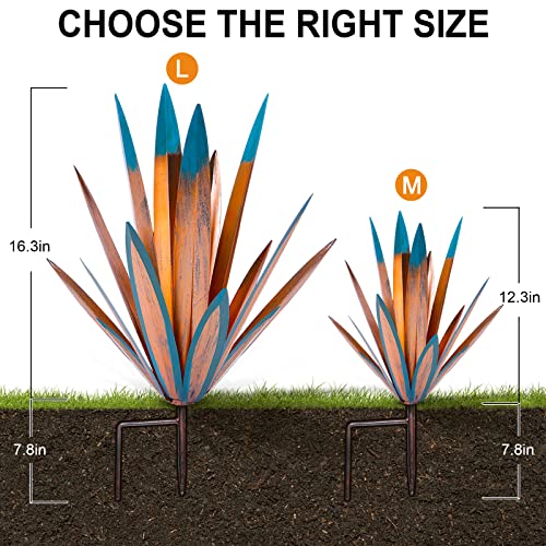 Homight Metal Tequila Country Sculpture DIY Tequila Plant Home Decor Country Tequila Garden Ornament Indooutdoor Statuette Patio Lawn Patio Stake Decoration Gift to The Garden - color: 2big 1small