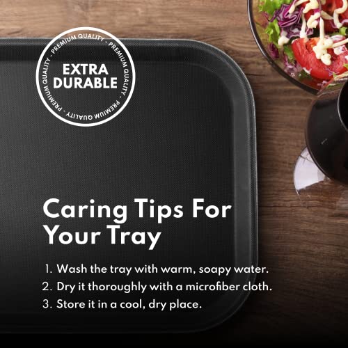 New Star Foodservice Restaurant Grade Non-Slip Tray, Plastic, Rubber Lined, Rectangular (Black, 18-Inch x 26-Inch) - color: Black, size: 18-Inch x 26-Inch
