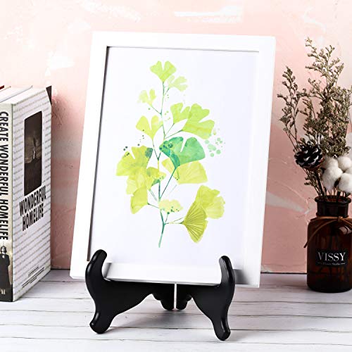 Tatuo 2 Packs Wooden Plate Stands for Display, Plate Holder Display Stand, Picture Frame Stand Easels, Tabletop Art Holder, Book Dish Decorative(12 Inch,Black) - size: 12 Inch