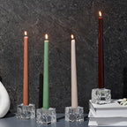 Kitcom Crystal Tea Light Candle Holders Pack of 4 for Tabletop Home Decor W1.97'' X H1.77'', Comes with Gift Box