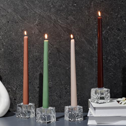 Kitcom Crystal Tea Light Candle Holders Pack of 4 for Tabletop Home Decor W1.97'' X H1.77'', Comes with Gift Box