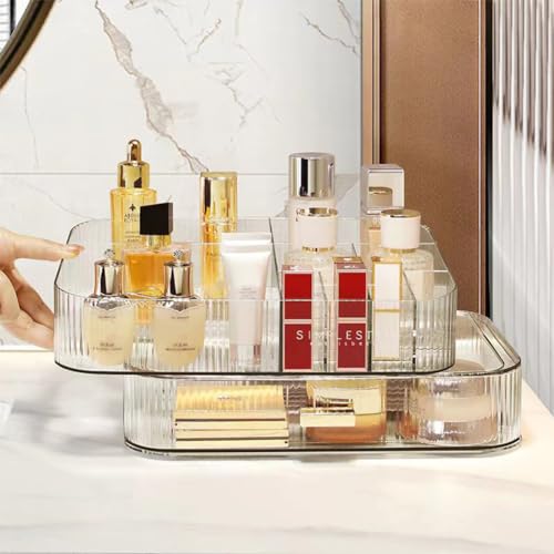 MIUOPUR Stackable Makeup Organizer Drawers, Bathroom Vanity Organizers and Storage, Ideal for Desk and Dresser Countertops, Great for Cosmetics, skincare, Lipsticks, Nail Care -Clear - color: Clear, size: Drawer Only