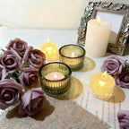 2pcs Votive Candle Holders Glass Tea Light Candle Holders Table Centerpiece for Wedding Birthday Valentine's Day (Green) - color: Green