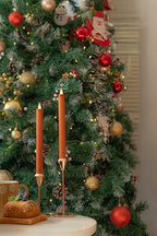 Flameless Taper Candles Flickering with Remote and Timer, 3D Moving Flame Taper Candle Battery Operated to 400 Hours, 9 Inch Window Candles, (Orange) - color: Orange