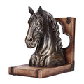 MINGZHE Horse Head Art Bookends Horse Head Sculpture Multifunctional Horse Head Sculpture Resin Horse Bookends Horse Bookends Horse Wall Art for Home Living Room(BS20900 Bronze Horse (Single))