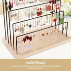 Earring Display Stand for Selling, Earring Rack Display Holder with 40 Earring Cards, 5 Tiers Jewelry Display for Vendors