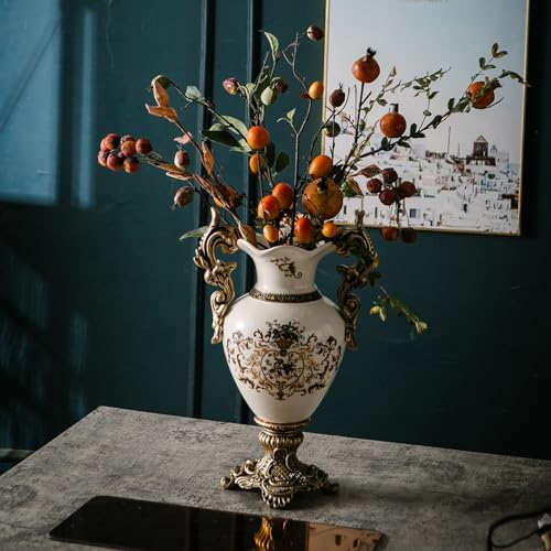 Tall Table Modern Vase,Large Ceramic Flower Vases for Shelf Home Decor,Creative Classic Pink Vase 16.5 inch,Sophisticated Vessel for Decorative Branches and Dried Flower. (Art Pattern) - color: Art Pattern