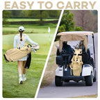 Luxury Womens Golf Bag, PU Leather Golf Stand Bag for Women/Ladies, 14-Way Full-Length Top Dividers, Ultra Lightweight, Large Pockets for Accessories - color: Sandstone