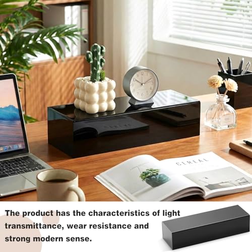 Chunful Black Acrylic Display Box Riser Trophy Base Acrylic Pedestal Stand Block Versatile Trophy Diorama Base and Storage for Photography Props Home Office Decor Showing (14" L X 4.5" W X 3" H) - size: 14" L X 4.5" W X 3" H