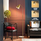 High-end Gold Brass Floor Lamp Bright 12W LED Light, Adjustable in Three Colors and Height, Electroplated Iron Lamp Post,Exquisite Craftsmanship,Standing Lamp for Living Room Bedroom Office Reading - color: Gold